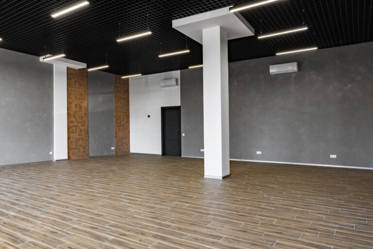 Blank walls in empty loft style industrial office for background